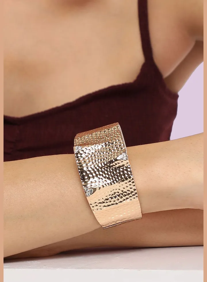 Gold Plated Designer Stone Party Wear Bracelet For Women