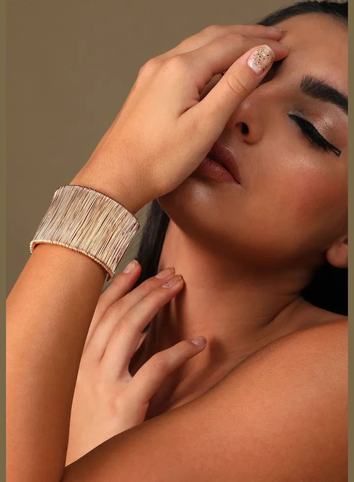 Gold Plated Designer Stone Party Bracelet For Women