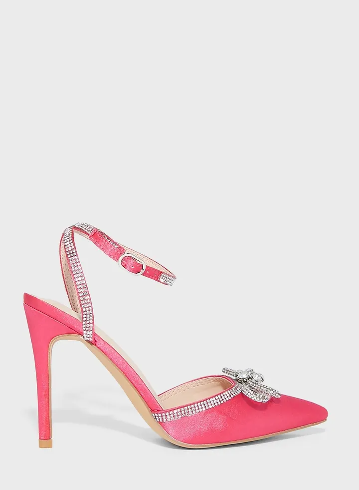 Shimmery Bow Heel Shoes