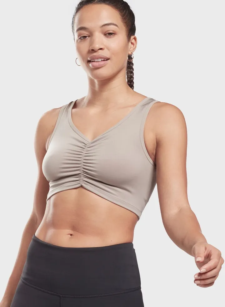 Logo Ruched Cropped Top
