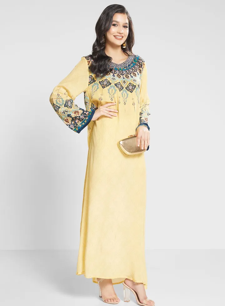 Floral Printed Jalabiya