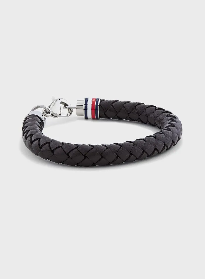Iconic Th Braided Leather Bracelet