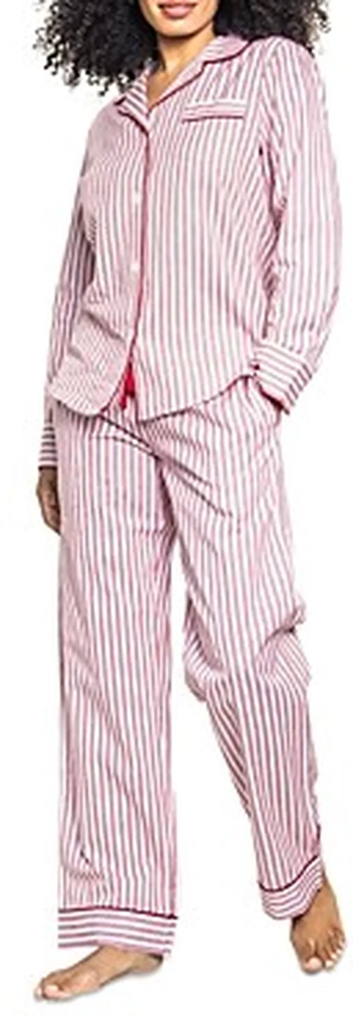 Petite Plume Cotton Antique Red Ticking Pajama Set