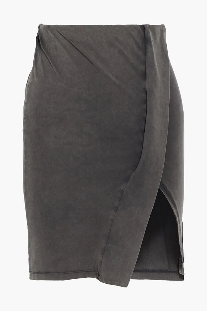 Elder wrap-effect cotton-jersey mini skirt
