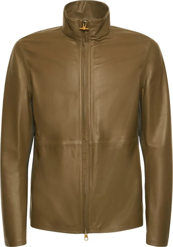 Performance leather track jacket