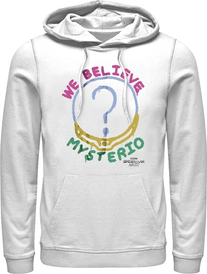 Men's Marvel Spider-Man: No Way Home We Believe Mysterio Pull Over Hoodie - White - Medium