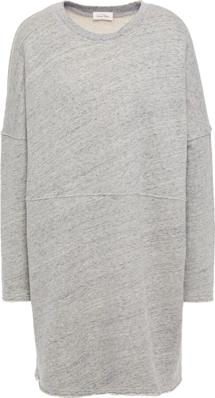 Mélange French cotton-terry mini dress