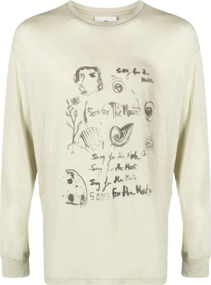 Green Sketch Print T-Shirt