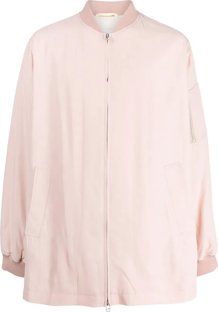 Solid-Collar Bomber Jacket