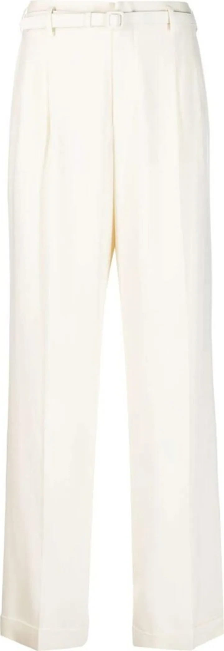 Stamford belted straight-leg wool trousers