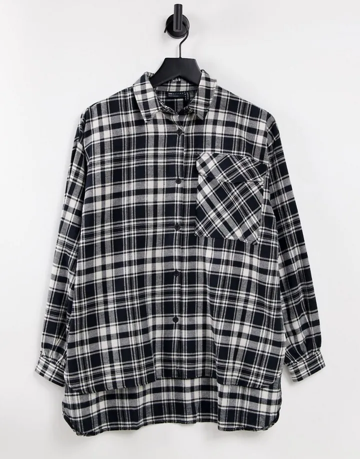 ASOS DESIGN oversized shacket in mono check