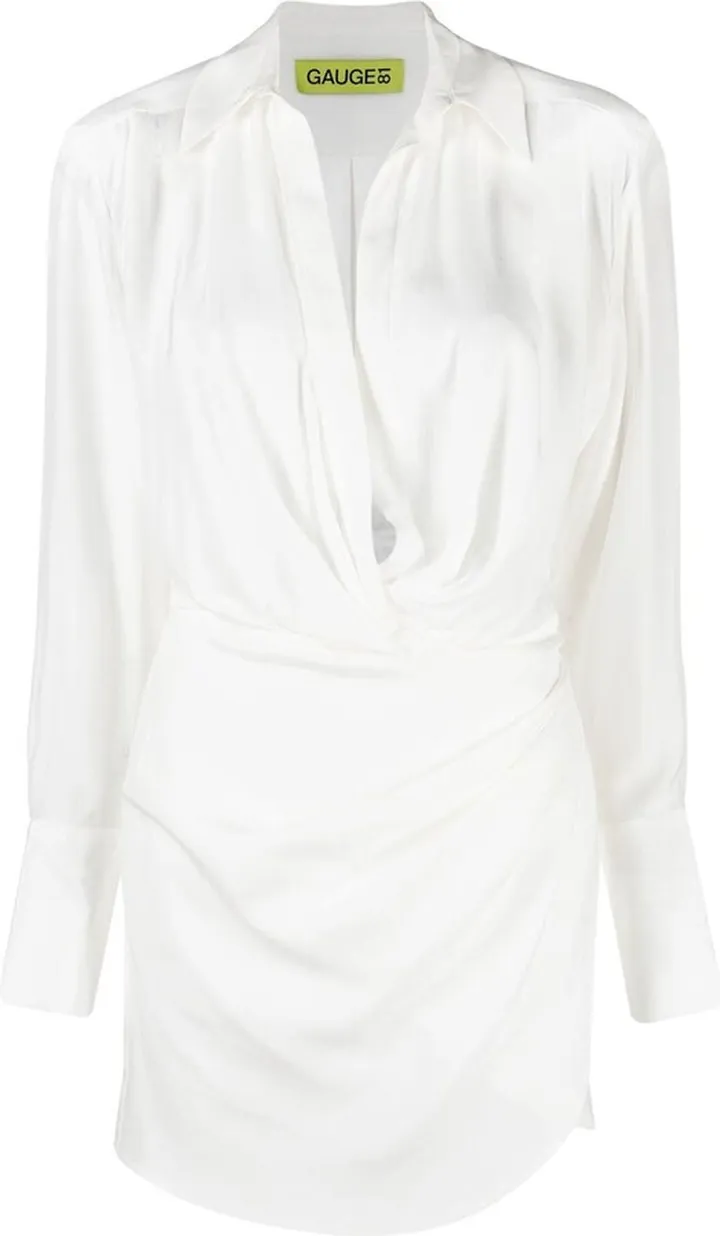 Silk Open-Neck Shirt Dress