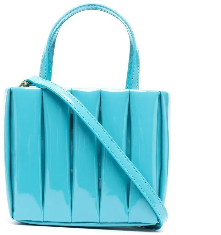 Aria patent pleated tote bag