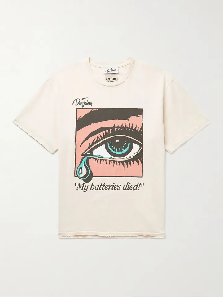 Dead Batteries Printed Cotton-Jersey T-Shirt