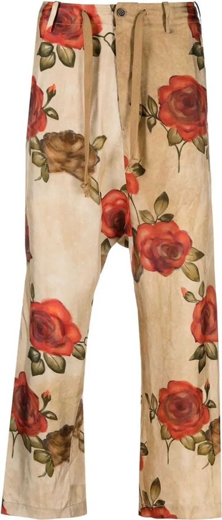 Floral-Print Cropped Trousers