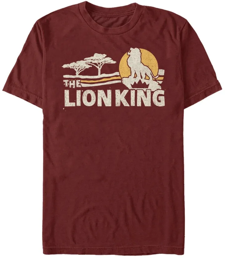 Disney Men's The Lion King Live Action Savannah Sunset Poster Short Sleeve T-Shirt