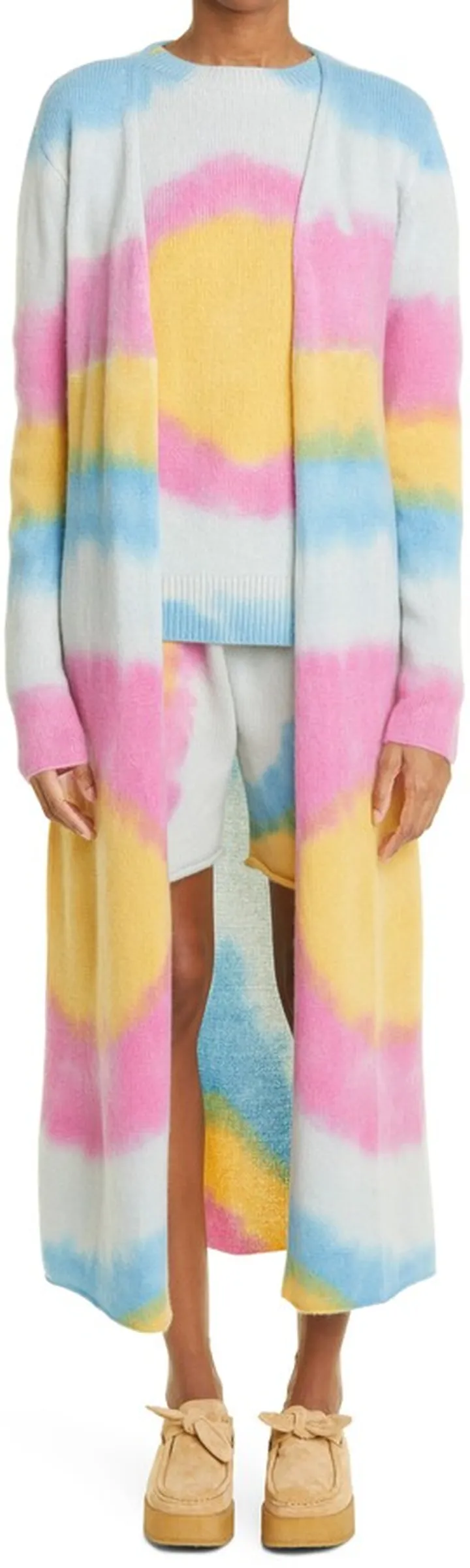 Hi-Fi Tye Dye Cotton & Cashmere Sweater Shorts