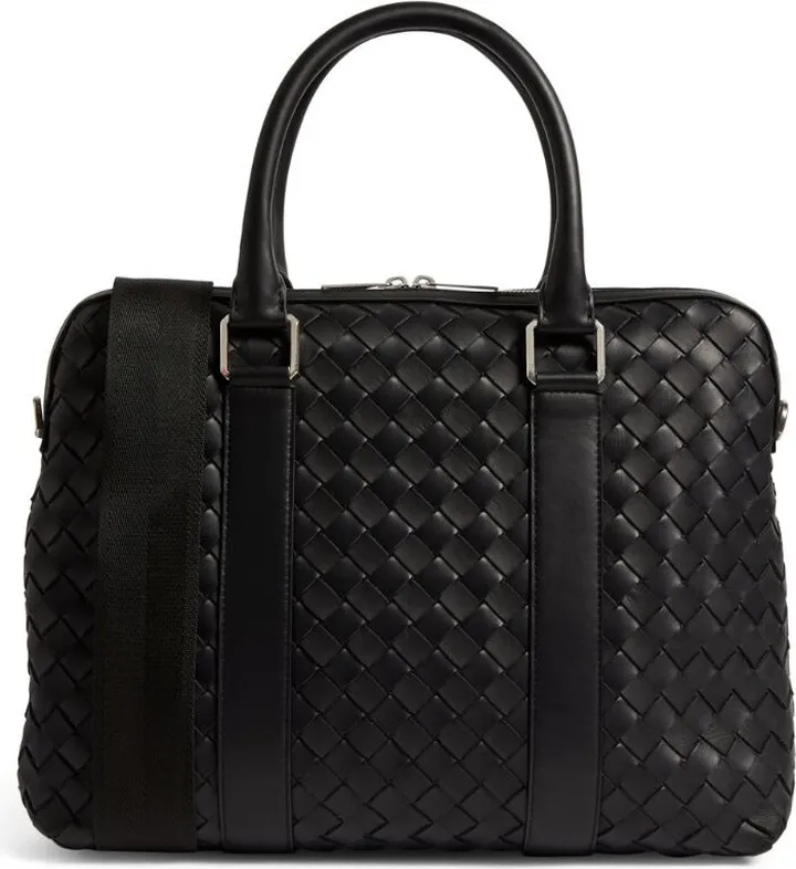 Bottega Veneta Leather Intrecciato Briefcase