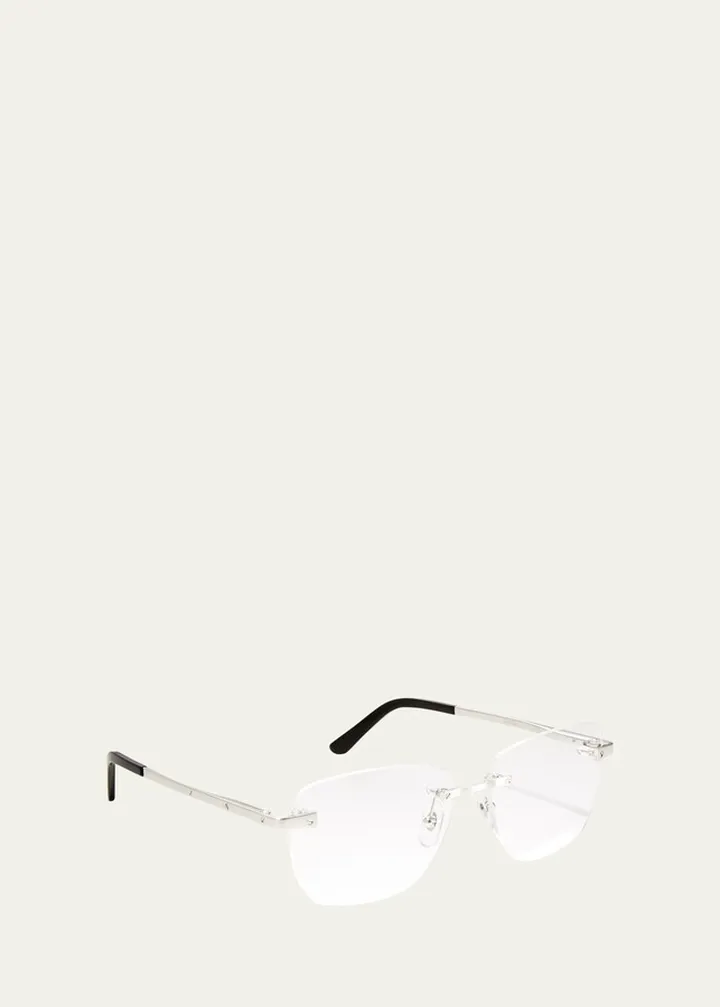 Men's Rimless Metal Optical Glasses
