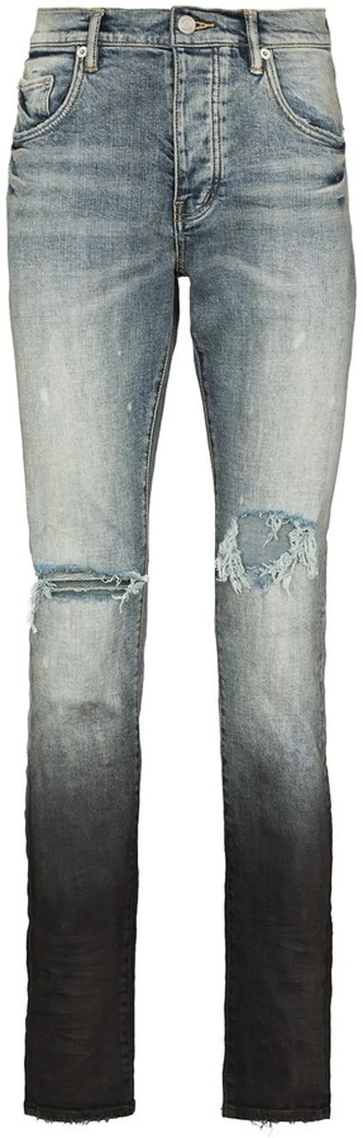 Distressed Gradient-Effect Straight-Leg Jeans