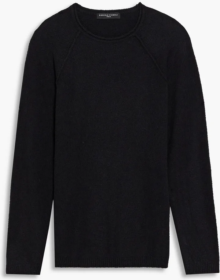 Bouclé-knit merino wool-blend sweater