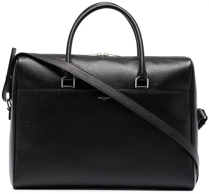 Duffle leather briefcase
