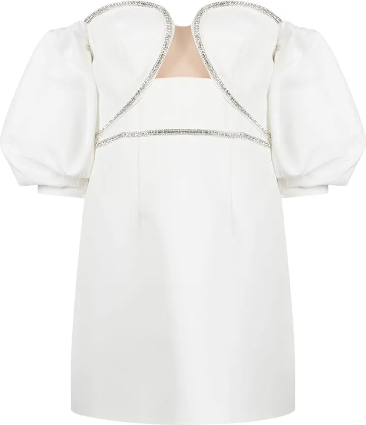 Off-Shoulder Crystal-Embellished Dress