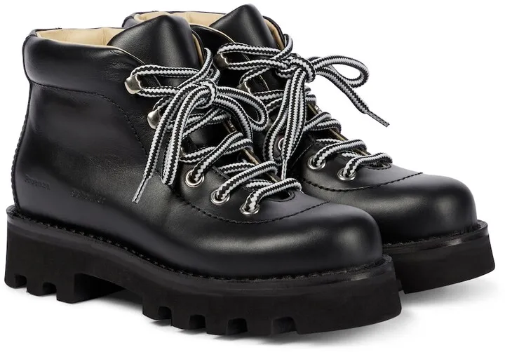 Leather combat boots