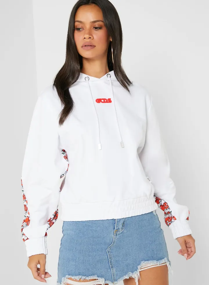 Printed Sleeve Hoodie