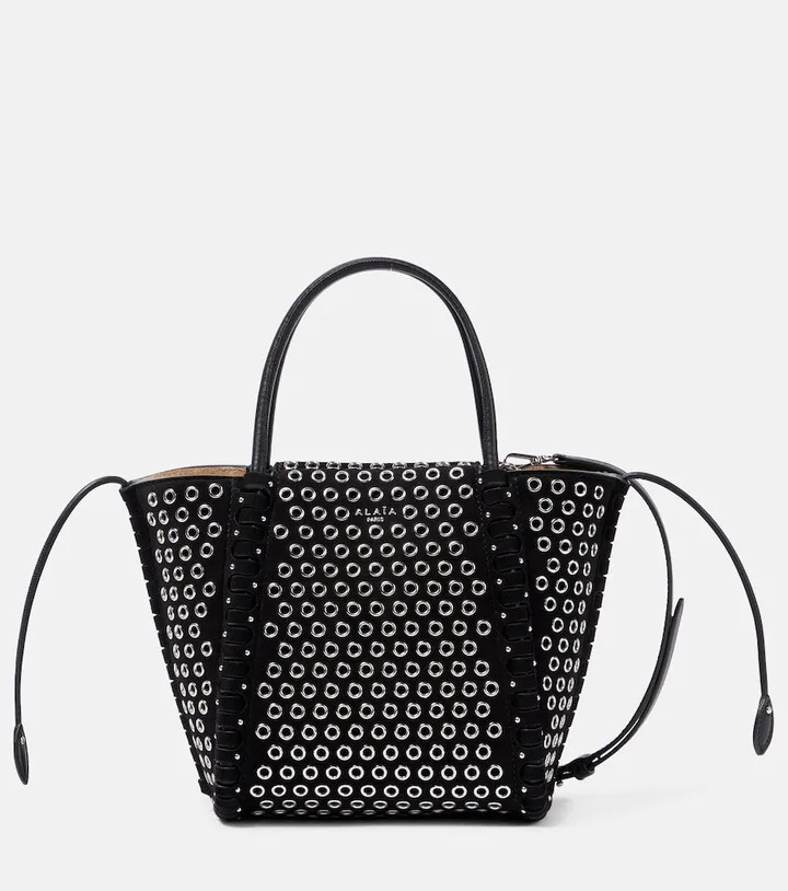 Le Hinge Mini studded leather tote