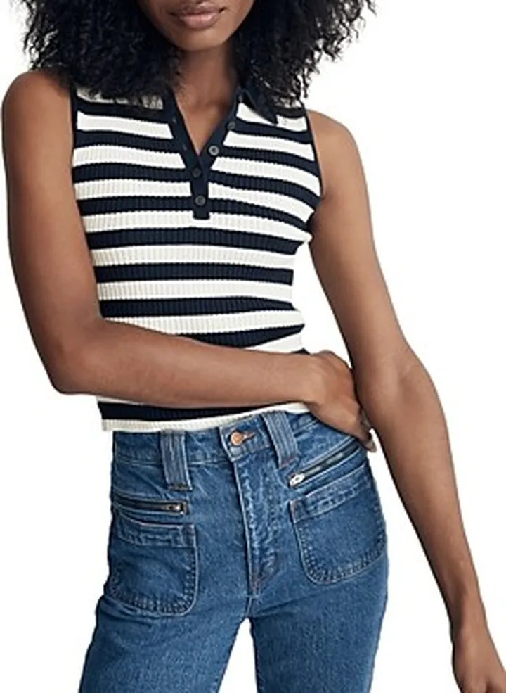 Madewell Chris Ribbed Polo Tank