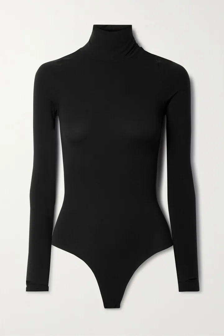 Commando - Stretch-jersey Turtleneck Thong Bodysuit - Black