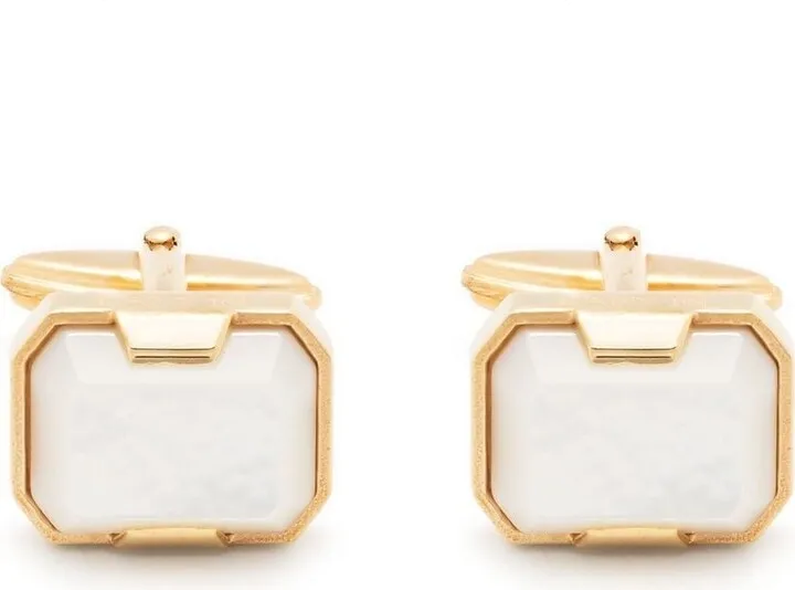 Pearl-Detail Polished Cufflinks