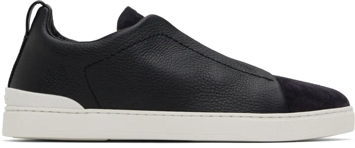 ZEGNA Navy Triple Stitch Sneakers