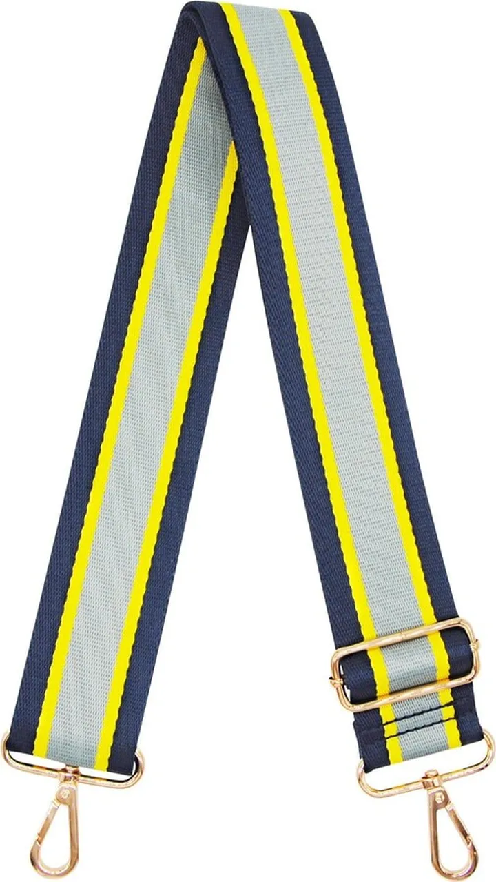 Johnny Loves Rosie - Luxe Navy & Yellow Stripe Bag Strap