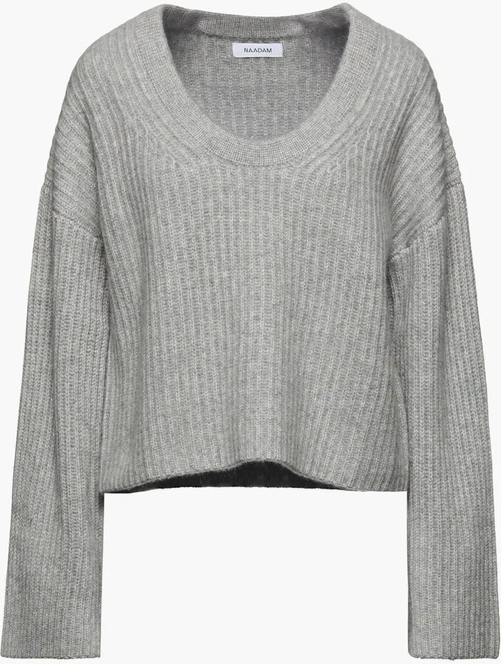 Ribbed mélange cashmere sweater