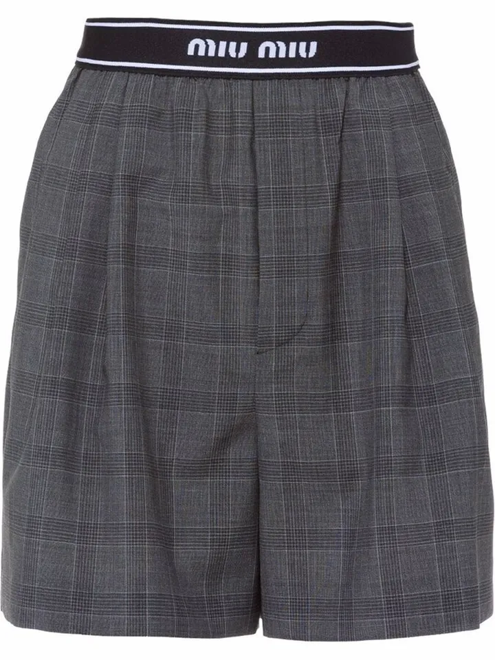 Glen plaid shorts