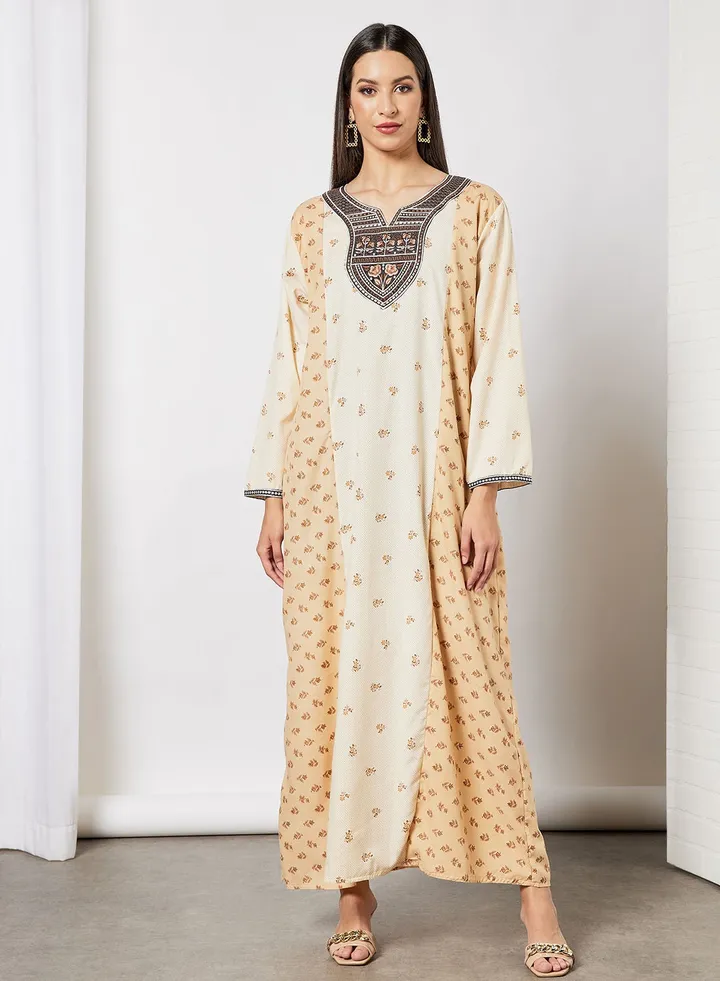 Printed Jalabiya In Cotton