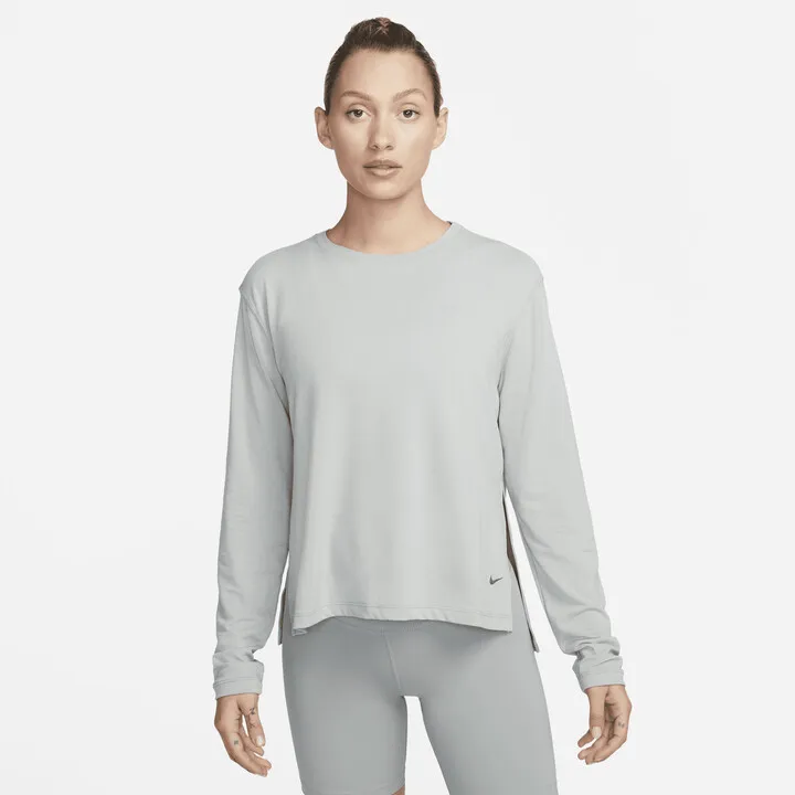 Women's Nike Yoga Dri-FIT Long-Sleeve Top in Grey