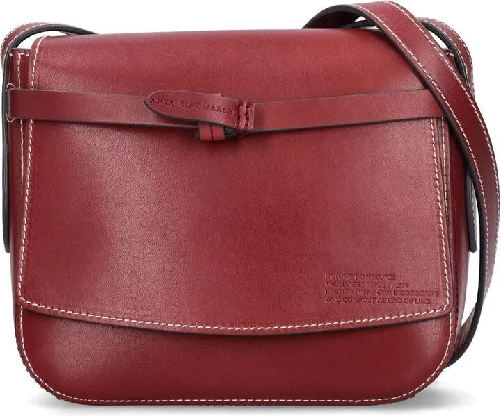 Compostable leather shoulder bag