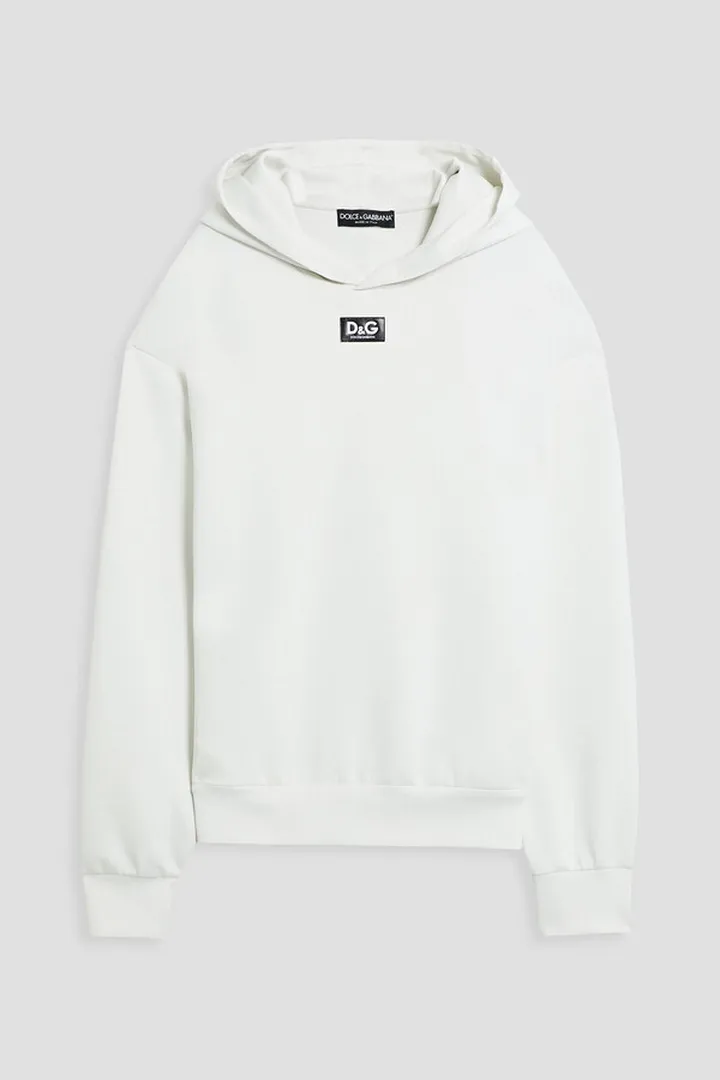 Appliquéd neoprene hoodie