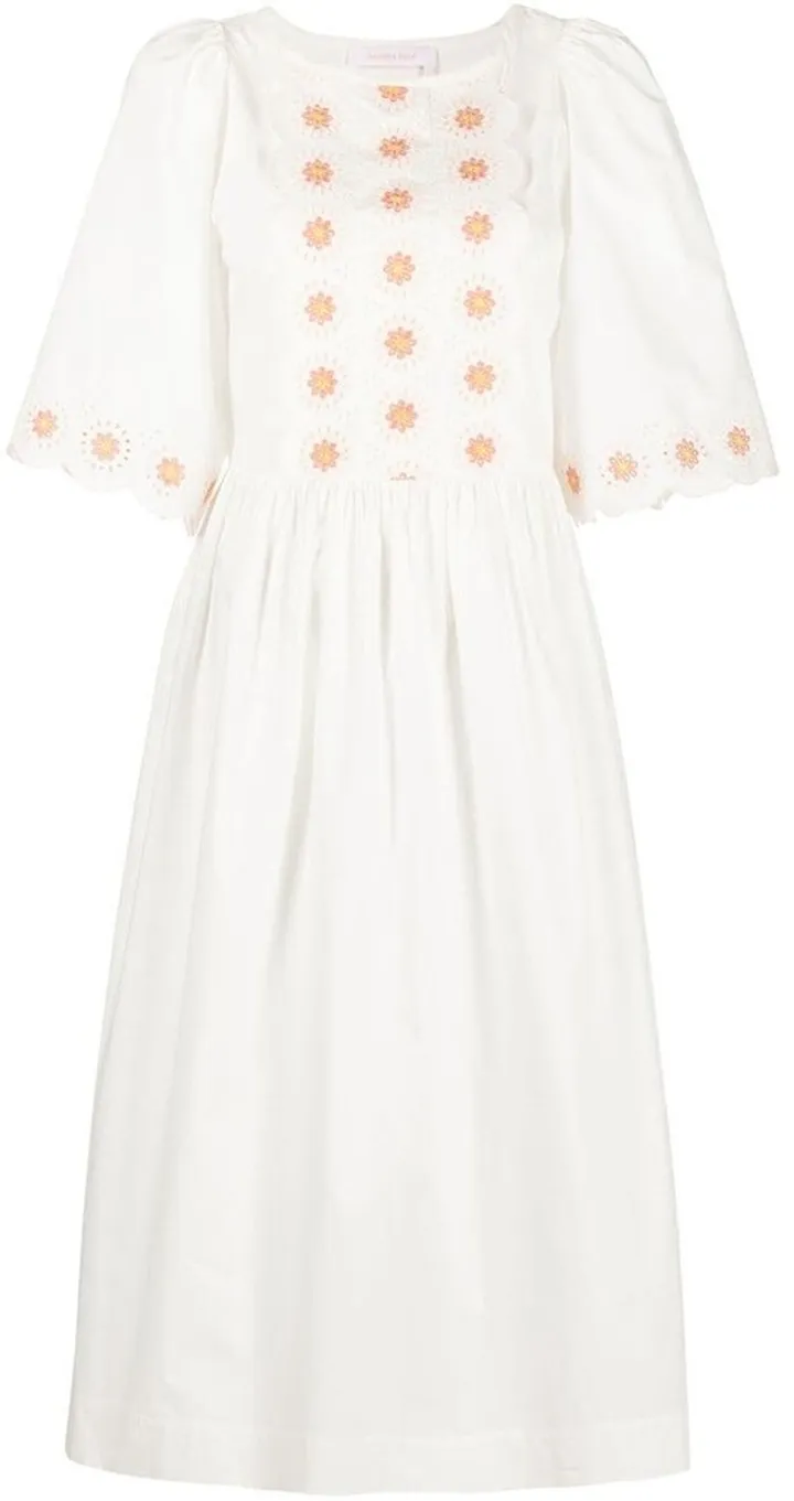 Broderie Anglaise Midi-Dress