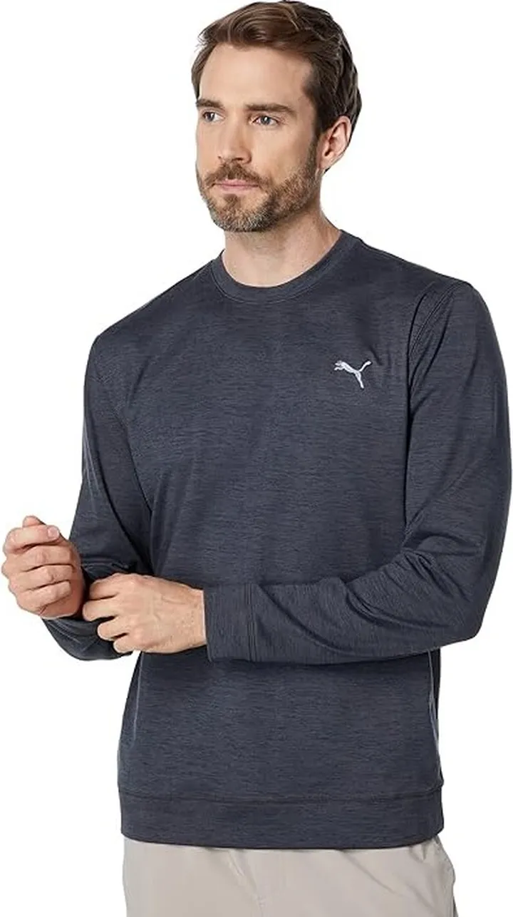 PUMA Golf Cloudspun Crew Neck (Puma Black Heather) Men's Clothing