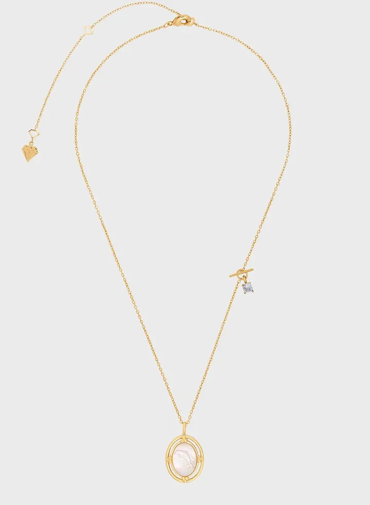 Talisman Dolphin Gold Mantra Necklace