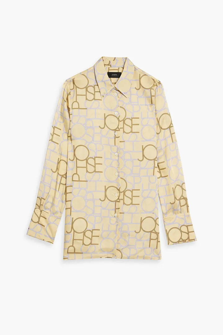Beatrice logo-print satin-twill shirt