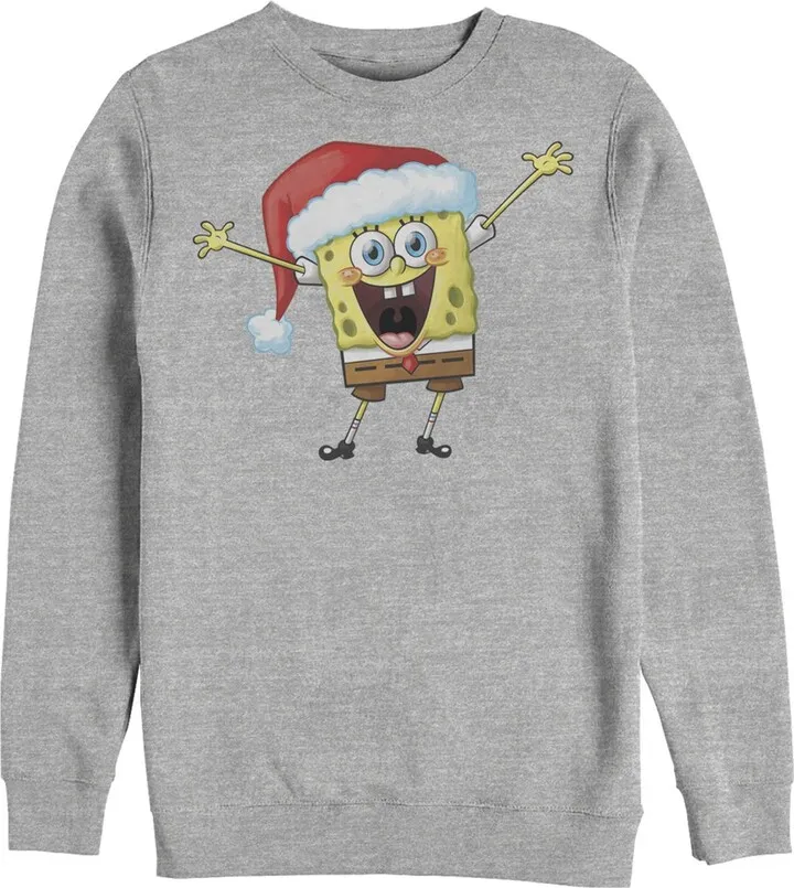 Men's SpongeBob SquarePants Happy Santa Sweatshirt - Navy Blue - Small