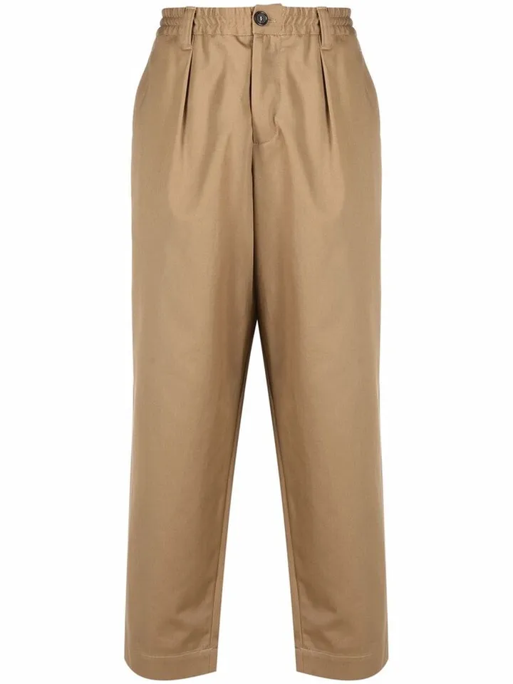 Gabardine cotton cropped trousers