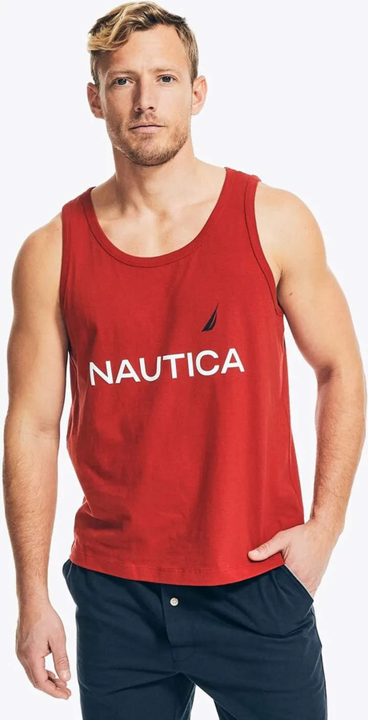 Nautica Mens Logo Graphic Sleep Tank