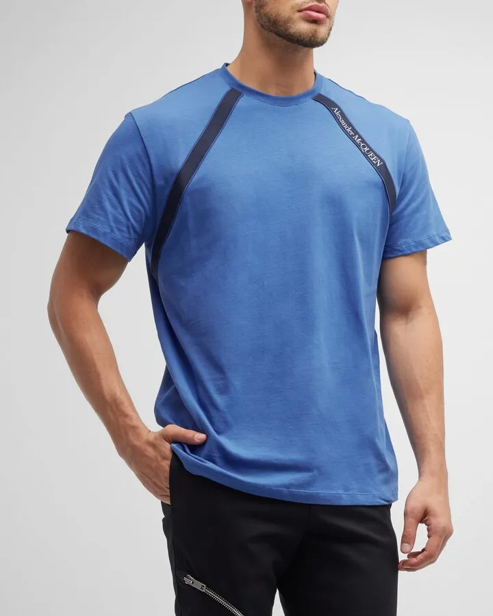 Men's Logo-Tape Crew T-Shirt