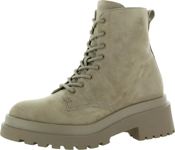 Malvina Womens Suede Lug Sole Combat & Lace-up Boots